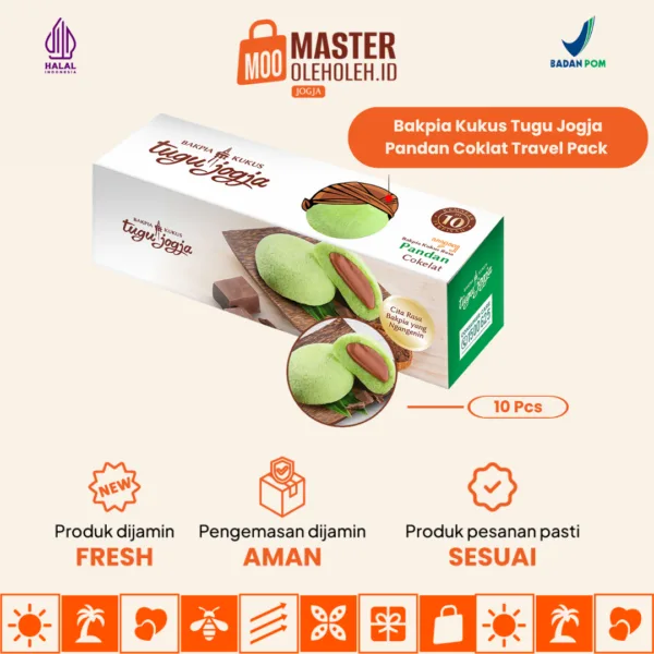 Bakpia Kukus Tugu Jogja Pandan Coklat Travel Pack Isi 10