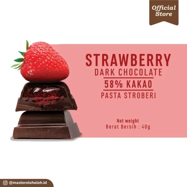 Cokelat Monggo Strawberry Dark 58% Bar 40gr 2