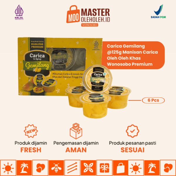 Carica Gemilang Isi 6 @125g Manisan Carica Oleh Oleh Khas Wonosobo Premium